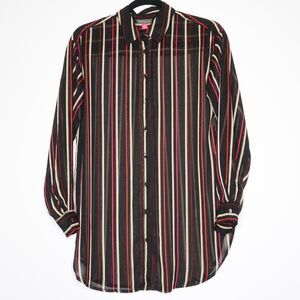 Vince Camuto Womens Button Up Shirt‎ Size Small Red Holiday Hues Career Office